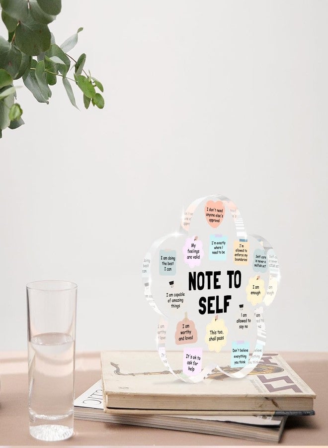 XFN Note to Self Motivational Decor, Flower Shape Acrylic Sign Gifts Therapy Mental Health Decorations for Counseling Office Therapy Desktop Art Decoration, Counselor Therapist Office Gifts - Image 5